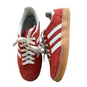 Adidas Gazelle Indoor sneakers in bold orange and white size 6.5